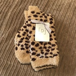 Fuzzy leopard socks NWT
